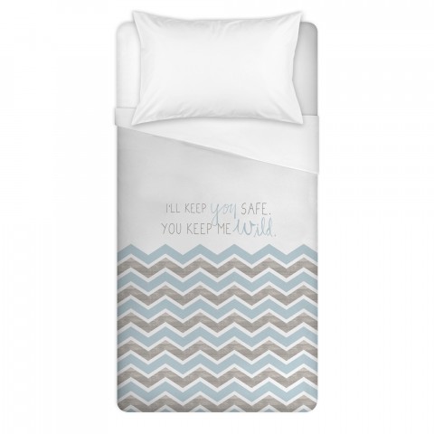 I'll Keep You Safe, You Keep Me Wild Chevron Twin Brushed Poly Duvet