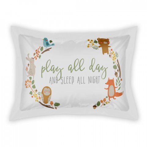 Play All Day And Sleep All Night Animal Pattern Standard Brushed Poly Sham