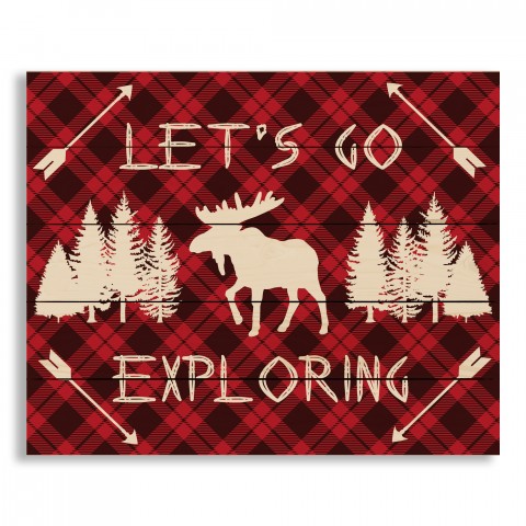 Let's Go Exploring 22x18 Pallet Wood Art