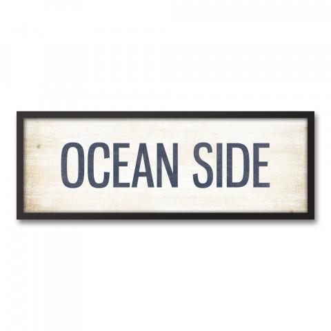 Ocean Side 12x36 Black Framed Canvas