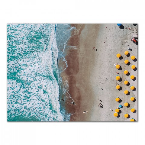 Coastal Aerial Beach Scene 18x24 Canvas Wall Art