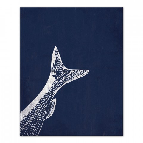 Blue Fish Tail 24x30 Canvas Wall Art