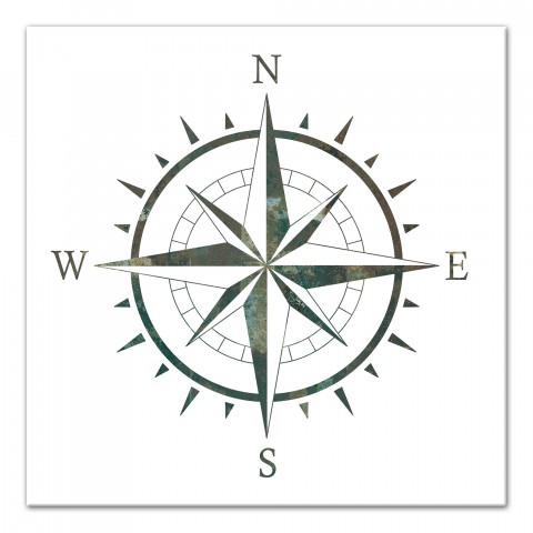 Rustic Compass 24x24 Canvas Wall Art