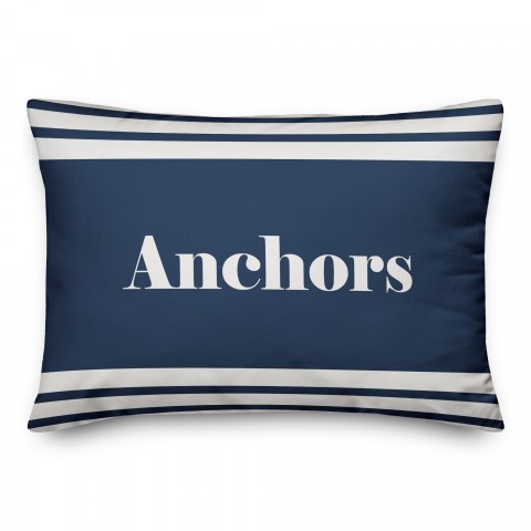 Anchors Aweigh Double Sided 14x20 Spun Poly Pillow