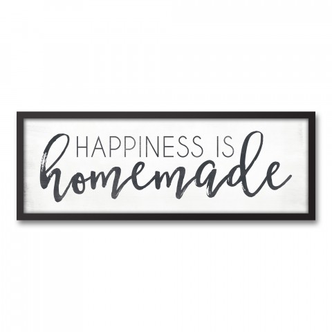 Happiness Is Homemade 12x36 Black Framed Canvas