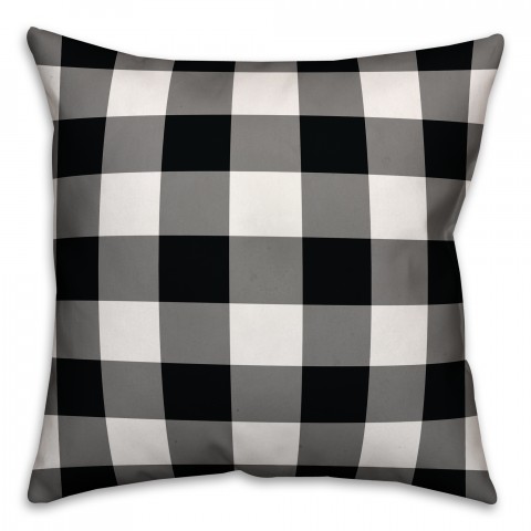 Black Buffalo Check 18x18 Spun Poly Pillow