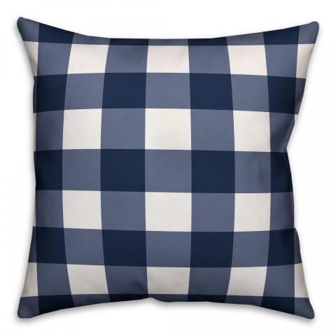 Blue Buffalo Check 18x18 Spun Poly Pillow