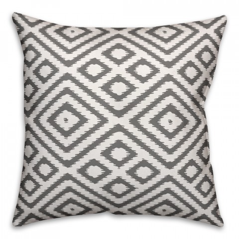 Gray Ikat 18x18 Spun Poly Pillow