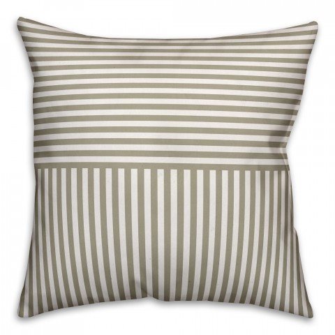Tan Stripes 18x18 Spun Poly Pillow