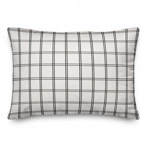 Black Check Pattern 14x20 Spun Poly Pillow