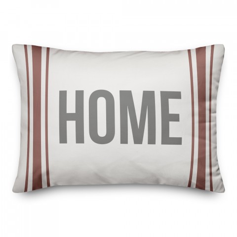 Home Red Flour Sack Stripes 14x20 Spun Poly Pillow
