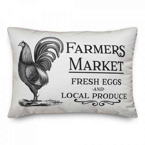 Farmer's Market Rooster 14x20 Spun Poly Pillow
