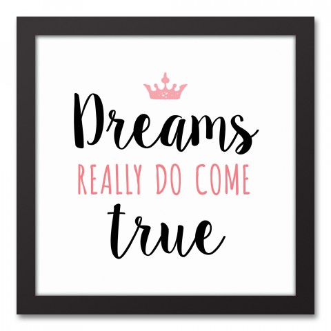 Dreams Really Do Come True 12x12 Black Framed Canvas