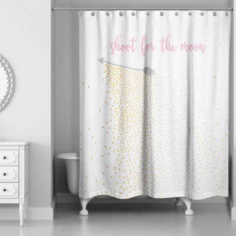 Shoot For The Moon 71x74 Shower Curtain
