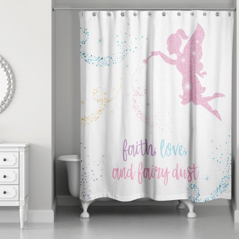 Faith Love And Fairy Dust 71x74 Shower Curtain
