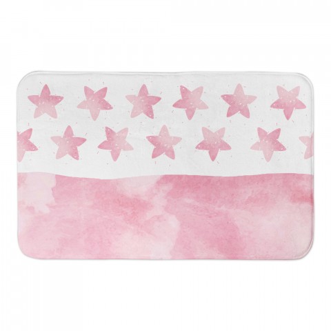 Pink Watercolor Stars 34x21 Bath Mat