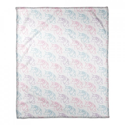 Colorful Unicorn Pattern 30x40 Coral Fleece Blanket