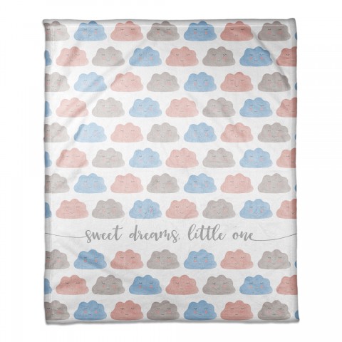 Sweet Dreams Clouds 50x60 Coral Fleece Blanket