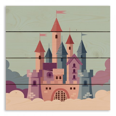 Castle In The Clouds 14x14 Pallet Wood Art