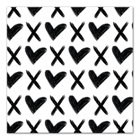 XO Hearts Pattern 16x16 Canvas Wall Art