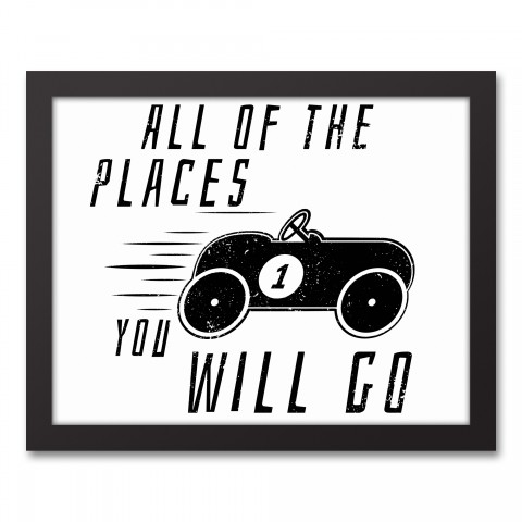 All the Places you will Go 11x14 Black Framed Canvas