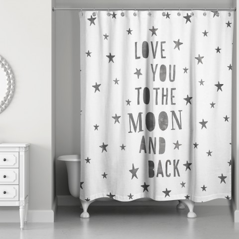 Love You to the Moon and Back 71x74 Shower Curtain