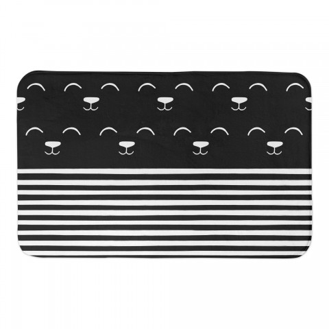 Stripey Smiley Face 34x21 Bath Mat