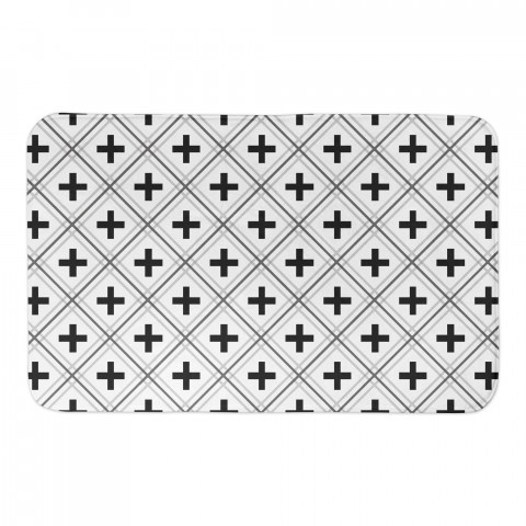 White Swiss Criss Cross 34x21 Bath Mat