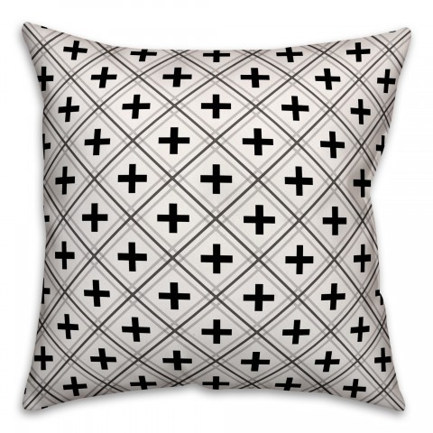 White Swiss Criss Cross 16x16 Spun Poly Pillow