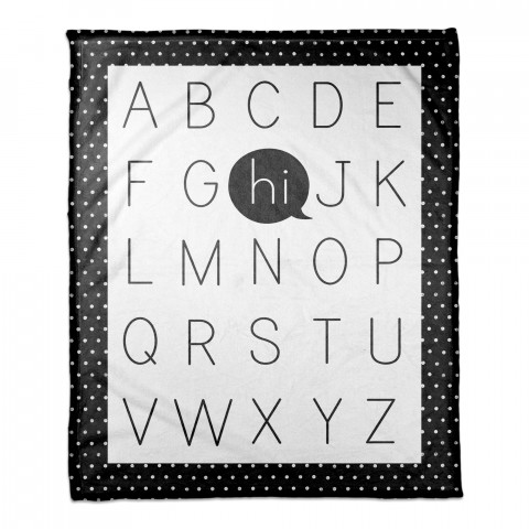 Alphabet Hi 30x40 Coral Fleece Blanket