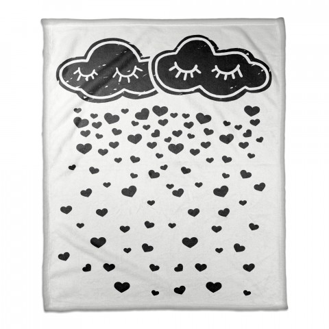 Sleepy Love Clouds 30x40 Coral Fleece Blanket