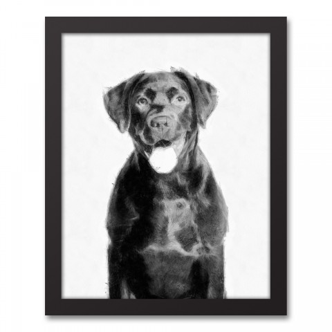 Lab Sketch 11x14 Black Framed Canvas