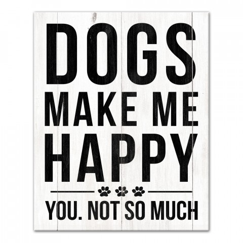 Dogs Make Me Happy 16x20 Canvas Wall Art