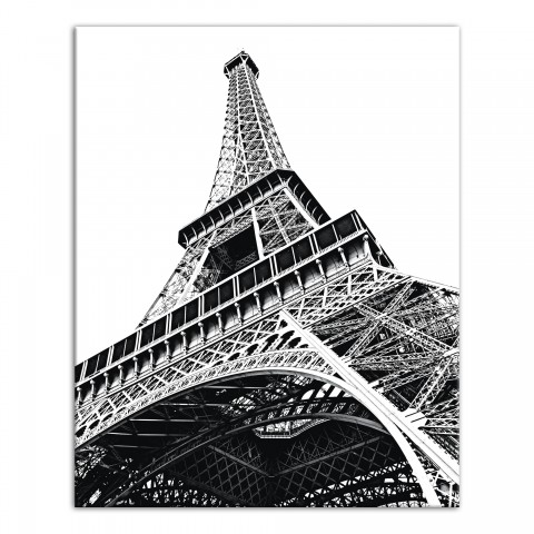 Black and White Eiffel Tower 16x20 Canvas Wall Art