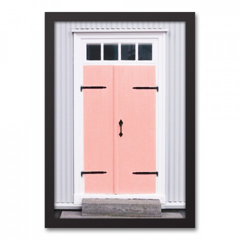 Pink Door 12x18 Black Framed Canvas