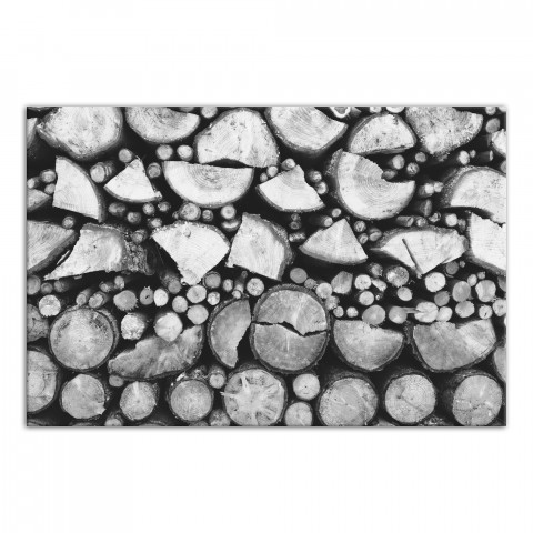 Black and White Chopped Wood 24x36 Canvas Wall Art