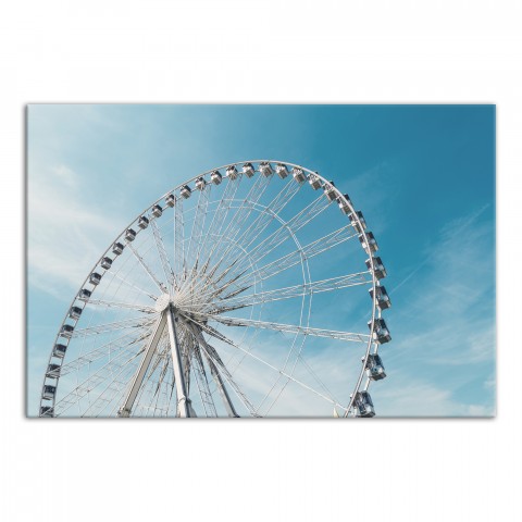 Ferris Wheel On Cloudy Blue Day 24x36 Canvas Wall Art