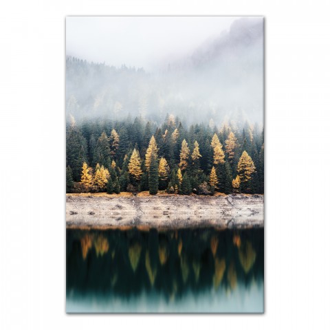 Evergreen Mirror Lake 20x30 Canvas Wall Art