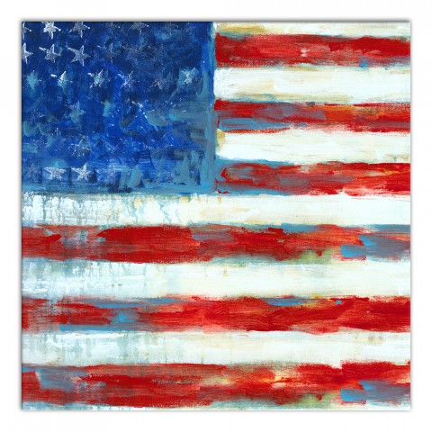 Watercolor Flag 12x12 Canvas Wall Art