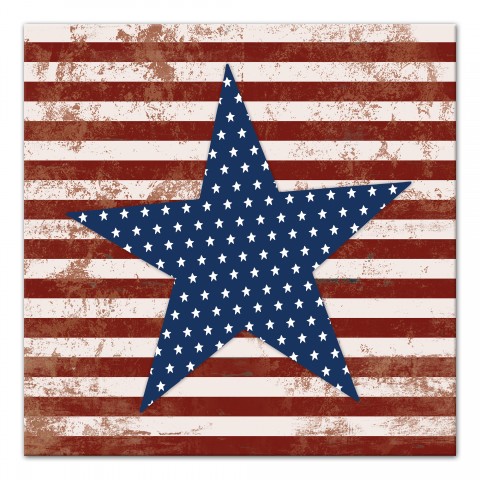 Stars and Stripes Distressed 16x16 Canvas Wall Art