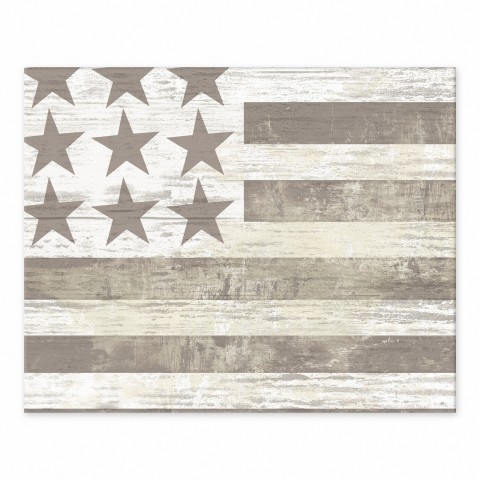 Gray and White American Flag 8x10 Tabletop Canvas