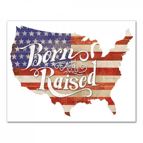 Born and Raised 11x14 Canvas Wall Art