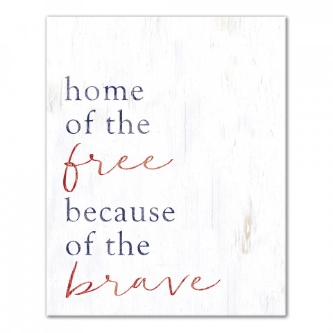 Home of the Free because of the Brave 16x20 Canvas Wall Art