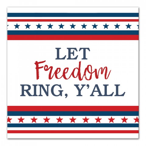 Let Freedom Ring Y'all 12x12 Canvas Wall Art