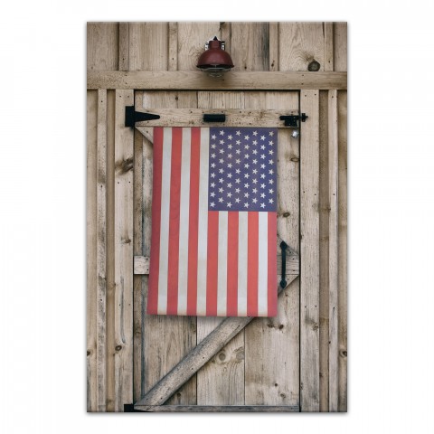 American Flag Barn Door 20x30 Canvas Wall Art