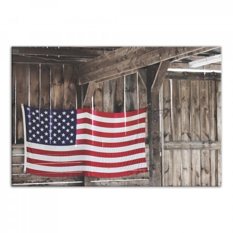 American Flag Barn 20x30 Canvas Wall Art