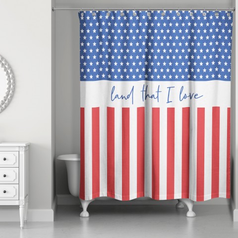 Land that I Love 71x74 Shower Curtain