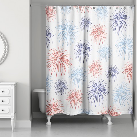 Fireworks Pattern 71x74 Shower Curtain