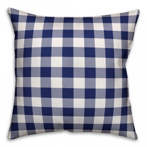 Red White and Blue Buffalo Check 18x18 Spun Poly Pillow
