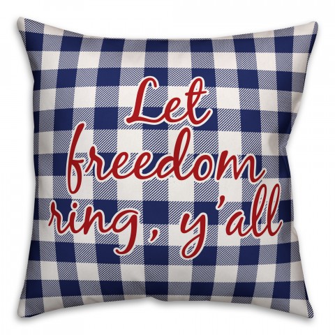 Let Freedom Ring Y'all 18x18 Spun Poly Pillow